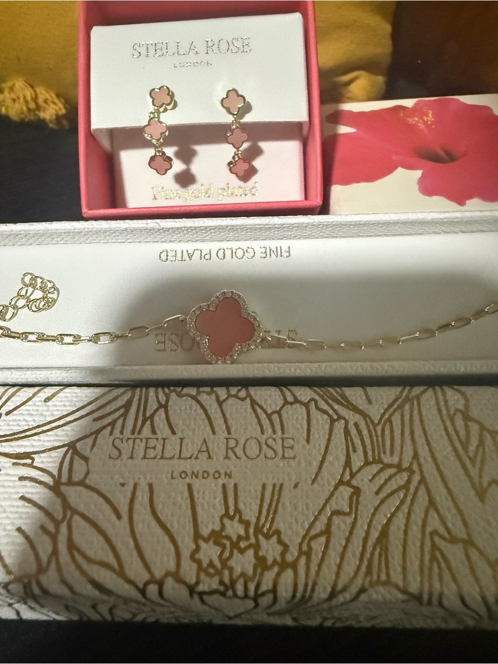 Stella Rose brand Pink Clover Drop Earrings & clover Bracelet
Stunning pieces!